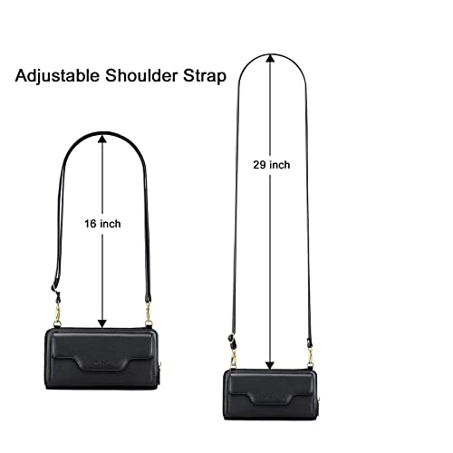 Image of nuoku Women's Small Crossbody Bags Wristlet Clutch Wallet Purses with Card Slot Phone Holder