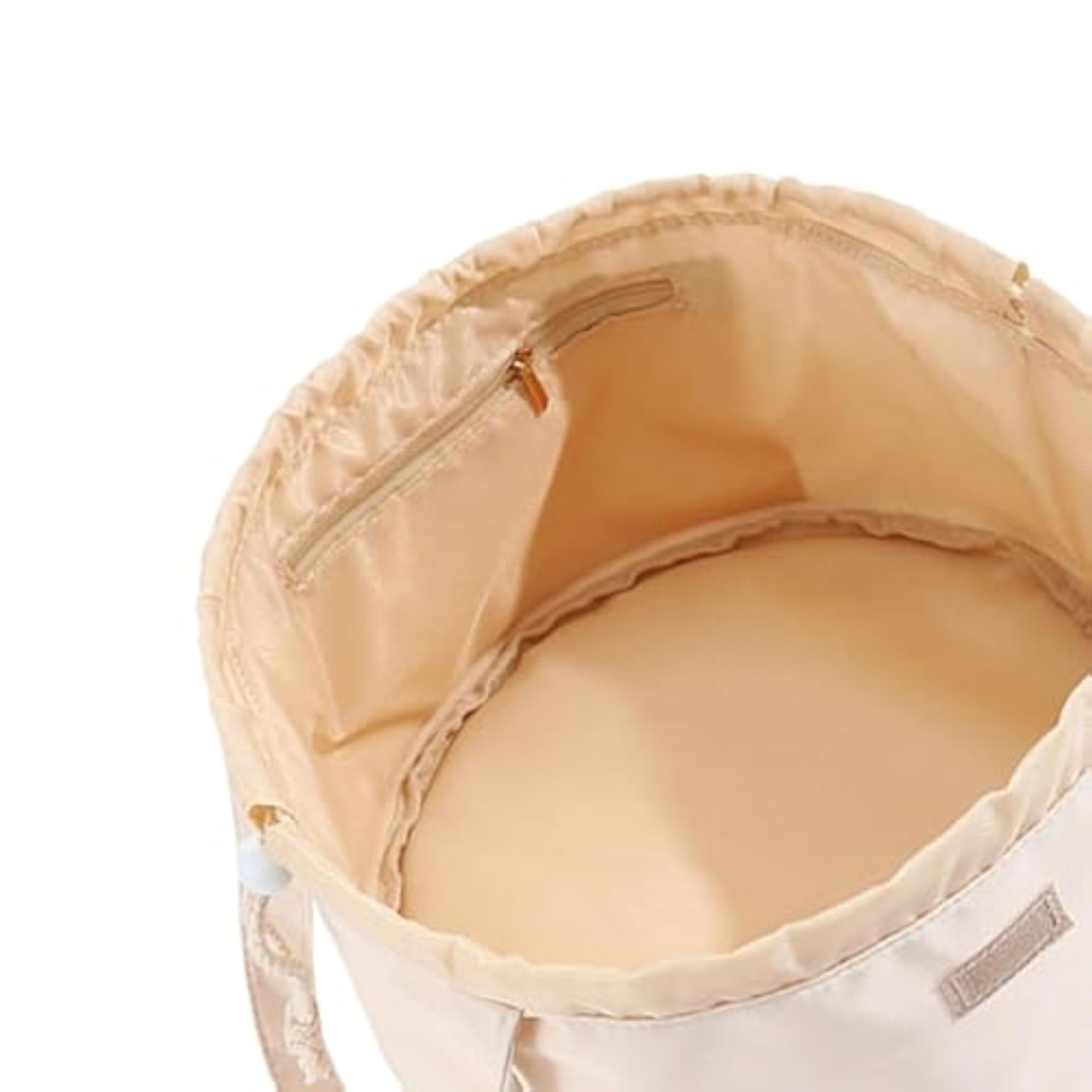 Portable Water Resistant Drawstring Makeup Bag Organizer, Apricot