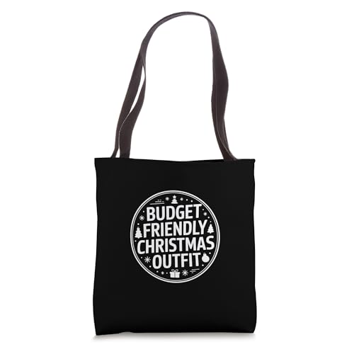 Budget Friendly Christmas Outfit Funny Holiday Tote Bag