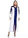 Sinleey Clergy Robe for Women V-neck Long Sleeve Zipper Minister Choir A-line Long Dress Church Blue Large