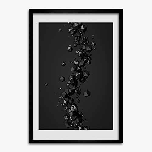Tableau cadre en bois 50x70 cm Tulup affiche moderne peinture abstraction 3D salon