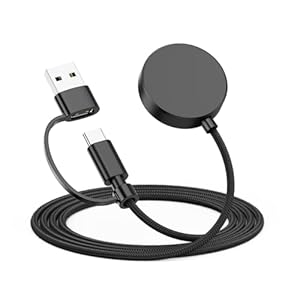 Ladekabel Ladegerät für Samsung Galaxy Watch 7/6/ 6 Classic/ 5/5 Pro/ 4/3/ Active, USB C Magnetische Ladestation Galaxy Watch Ladegerät Nylonkabel mit Adapter Typ C auf USB-A (1 Stück)