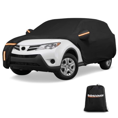 Image of Car Cover for Toyota RAV4 2012-2025 XA30 XA40 XA50 Waterproof PEVA Cotton Lining Outdoor Cover Windproof UV Protection with Door Zipper & Wind Straps