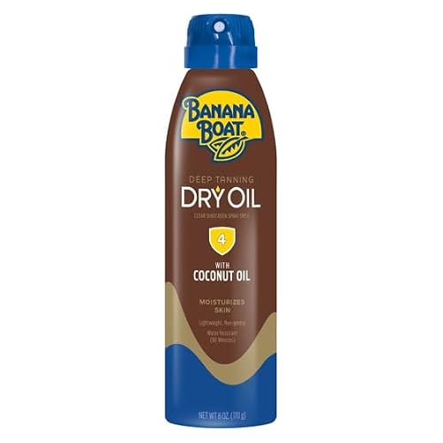 B'ananas B'oat Deep Tanning Oil Spray, Clear Dry Tanning Oil for Dark Tan, Lightweight Body Tanning Spray, 6 oz, 1 Pack