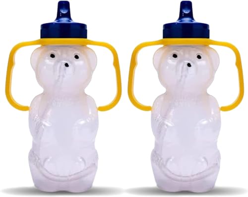 Image of TalkTools Honey Bear Straw Cup with Handle, 7oz – Soft Straw Trainer for Babies & Toddlers 4+ Months – Easy-Grip, Dishwasher Safe.