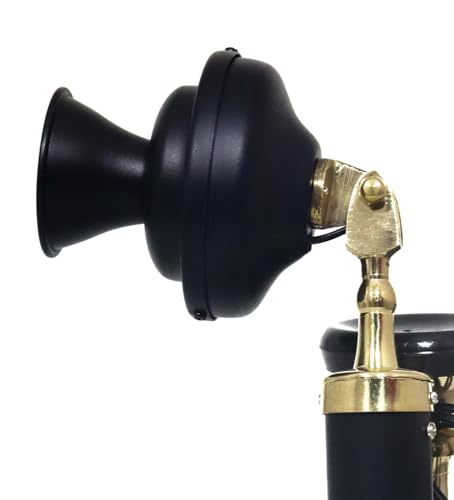 Teléfono de teléfono giratorio antiguo de latón estilo candelabro miniatura 2