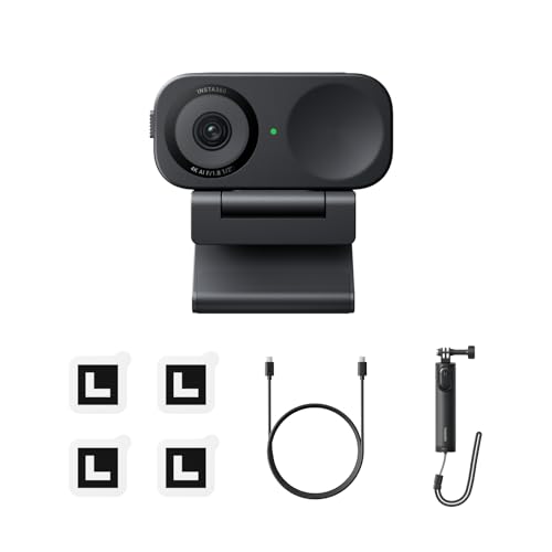 Image of Insta360 Link 2C Tripod Bundle 2.0-4K Webcam for PC /Mac, 1 /2 inch Sensor, Auto Framing, HDR, AI Noise-Canceling Mic, Gesture Control for Streaming, Video Calls, Gaming, Works with Zoom, Teams, Twitch
