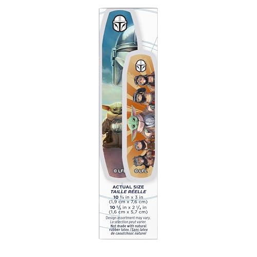 Image of BAND-AID Brand Adhesive Bandages for Minor Cuts & Scrapes, Wound Care Featuring Star Wars: The Mandalorian and GROGU Characters for Kids and Toddlers, Assorted Sizes 20 ct