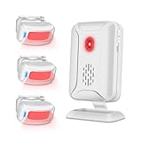 Greencycle Door Buzzer for Business Entry, Motion Sensor, Motion Sensor Door Alarm with 918ft Wireless Long Range,36 Tunes,4 Level Volume, LED Indicator, USB/Battery Powered (1Receiver + 3Sensors)