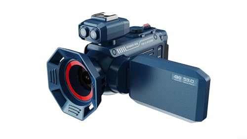 4K-UHD-Kamera, mit 50-fachem optischem Zoom und WiFi-Fähigkeit, ausgestattet mit 53 MP hochauflösendem Sensor für klare Fotografie (blau)