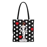 IllustrArte Bolso Tote Flamenco Mujer 43x43 cm – Flamenca “María Blanco” con Lunares – Doble Cara – Asas 60 cm – Poliéster 400 g/m² – Regalo Original – Málaga