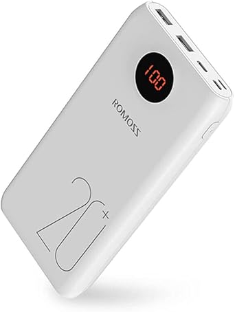 Portable Charger 20000mAh, ROMOSS 18W USC C Power Bank PD 3.0 with LED Display,3 Output and 3 Input,External Battery Pack Compatible with Nintendo ...
