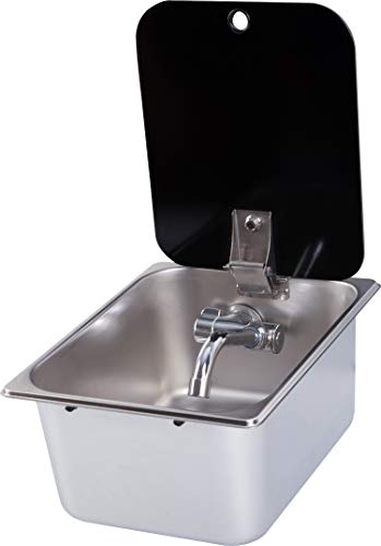 GR-12150B Boat Caravan Camper Stainless Steel Sink with Tempered Glass Lid 320260150mm (Sink and Faucet)