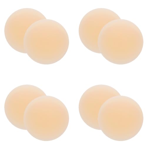 EIROVYA 4 Pares Cubre pezones Boob Tape Cubiertas para Pezones Ultrafinas,8 cm Ø Pezoneras Reutilizables,Pezoneras Adhesivas Invisibles de Silicona,para Sin Espalda,Corte Bajo,Vestido de Noche