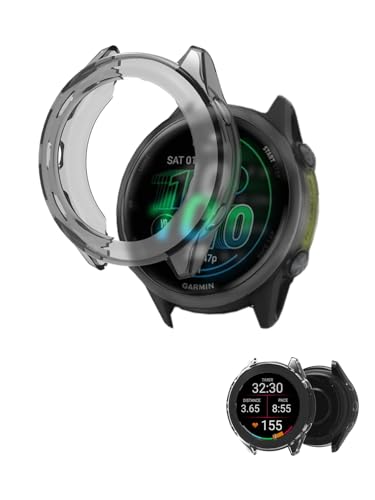 Garmin Forerunner 570-42mm�p�P�[�X NOUKAJU �X�}�[�g�E�H�b�`�J�o�[ TPU�f�� ���t���ȒP �����h�~ �\�t�g �ی�J�o�[ Garmin Forerunner 570 42mm �p (�N���A-�u���b�N)