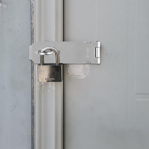 Image of 10 PCS 5 Inch Door Hasp Latch, Stainless Steel Padlock Hasp, Heavy Duty Security Hasp with 90 Pcs Screws, Door Locks Hasp Latch for Doors and Cabinets