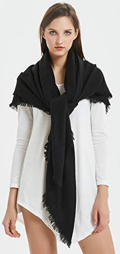 VIVIAN & VINCENT Soft Classic Luxurious Blanket Solid Color Square Scarf Wrap2