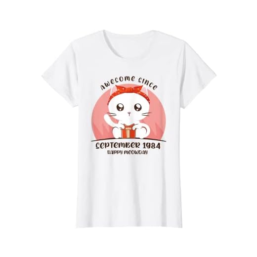 38 años Cumpleaños Kawaii Anime Cat Septiembre de 1984 Camiseta
