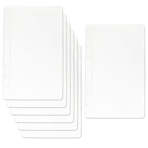 Bonsicoky 12 PCS A6 Binder Pockets, Clear PVC Money Envelopes for Budgeting, Zipless Cash Envelopes for 6 Ring Binder, Waterproof Document Pouch Organizer for Cash System, Coupons, Receipts