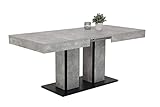 tisch 180x100cm Moderner Säulentisch Apollo Rose Esstisch, Holzwerkstoff, Dekor Betonoptik, 140-180x80x76cm