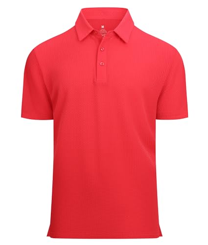 Alex Vando Mens Bubble Jacquard Polo Shirt Super Stretch Short Sleeve Polo Shirts for Men