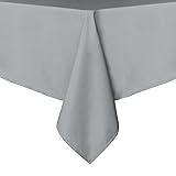 sancua Rectangle Tablecloth - 60 x 84 Inch - Stain and Wrinkle Resistant Washable Polyester Table Cloth, Decorative Fabric Table Cover for Dining Tables, Buffet Parties and Camping, Silver Grey