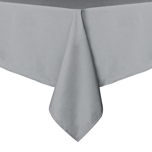 Image of sancua Rectangle Tablecloth - 60 x 102 Inch - Stain and Wrinkle Resistant Washable Polyester Table Cloth, Decorative Fabric Table Cover for Dining Tables, Buffet Parties and Camping, Silver Grey
