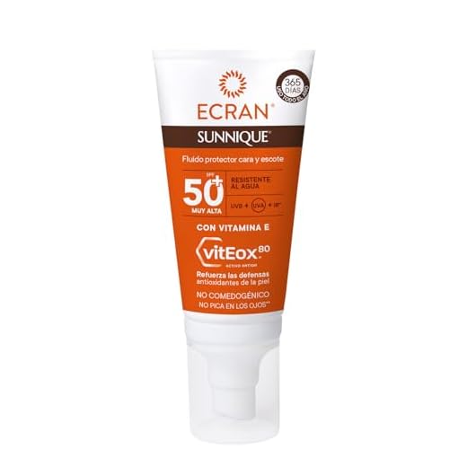 Ecran Sunnique, Fluido Protector Cara y Escote con SPF50+ - 50 ml