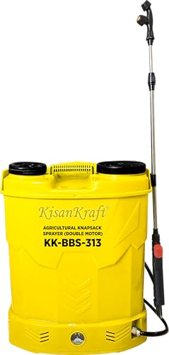 Image of KisanKraft Agricultural Knapsack Sprayer KK-BBS-313 - 18L Tank, 12V Battery, Heavy Duty Trigger, SS Telescopic Lance, Double Motor - Perfect for Farmers for Efficient Spraying