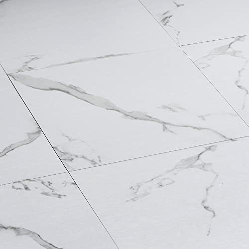 FunStick 30 Pack White Vinyl Floor Tiles Peel and Stick Waterproof