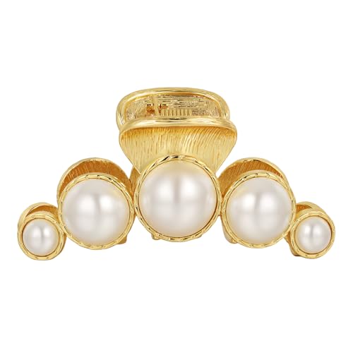 Baroque Pearl Hair Claw Clip – Vintage Golden, 2.6in
