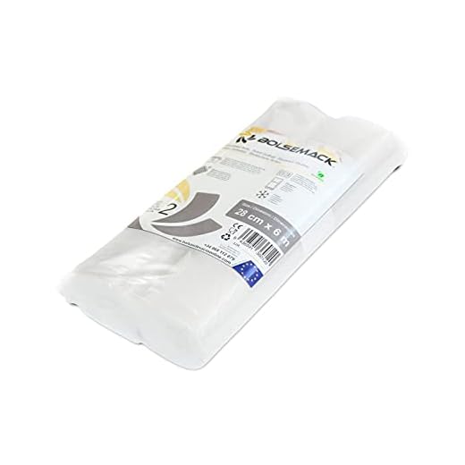 Rollo gofrado de envasado al vacío (28cm x 6 metros) (2 uds.) para Todo Tipo de envasadora doméstica, Foodsaver, Lacor, Caso, Silvercrest, etc.