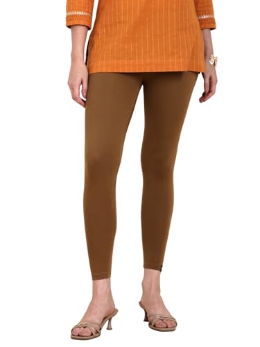 Image of TWIN BIRDS Super Stretchable Cotton Elasthane Fabric Ankle Length Leggings for Women