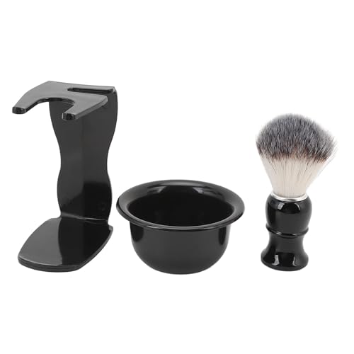 Juego de afeitado 3 en 1, elegante y duradero, soporte para cuenco y brocha de afeitar para hombres, viaje en casa, cerdas de nailon ABS, Kit de 3 piezas