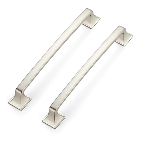 Image of Ravinte Brushed Nickel Cabinet Handles Arch Pulls 6-1 /4 Inch 30 Pack | Square Foot Arch Pulls, Solid Zinc Alloy, Easy Install, Modern Design, Screws Provided, for Drawers & Cupboards