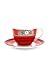 Pip Studio Cappuccino Tasse & Untertasse Blushing Birds | rot - 280 ml