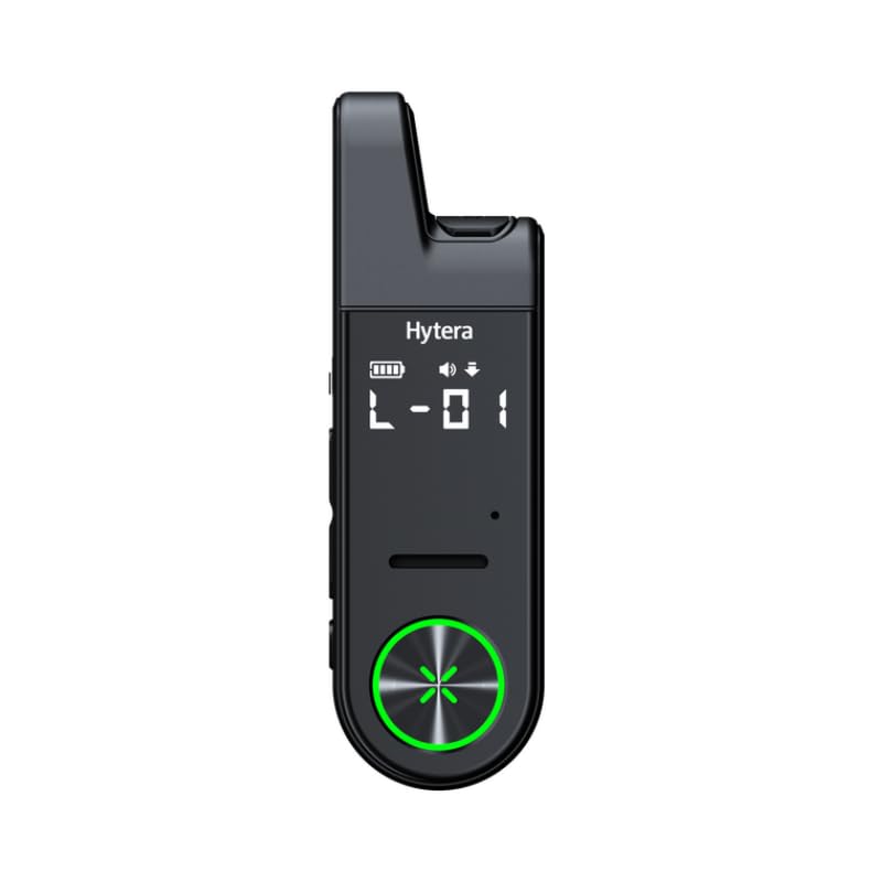 Hytera S1 Mini Ricetrasmettitore Portatile UHF Professionale 430-470 MHz 1W Ultra Leggero 48g Schermo HD Batteria 18h Ricarica USB-C Auricolare e Cinturino Inclusi