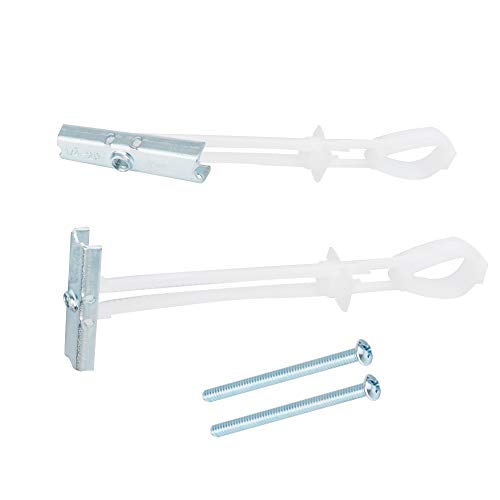Home Master Hardware Toggle Anchors 50 Pack, Zinc-Plated Steel Channel, 1/4 In Drywall Anchor With Bolt, 3/8" To 2-1/2" Grip Range, For 1/4"-20 Unc Fastener Size #TOP2