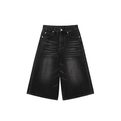 Retro Casual high Waisted Cropped Jeans, Fashionable Wide Leg Straight Leg Pants Suitable for Both Men and Women