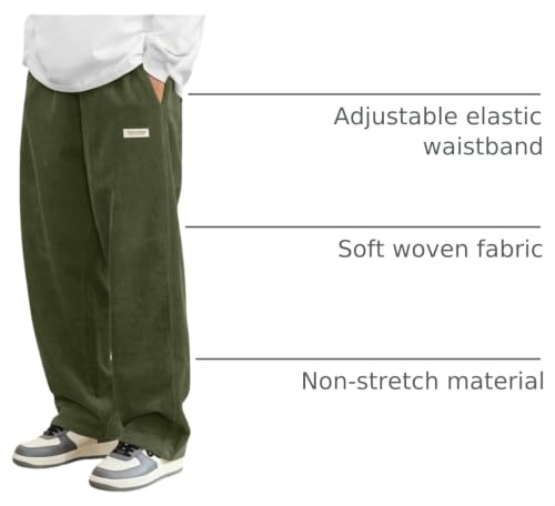 Image of ZAFUL Men's Corduroy Straight Leg Loose Fit Casual Pants