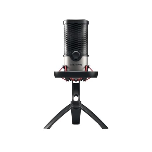 Cherry UM 6.0 USB-Mikrofon für PC, Mac, Gaming, Aufnahme, Streaming, Podcasting, Studio und Computer-Kondensator, Single Touch Mute Funktion, verstellbarer Ständer aus Metall mit Stoßdämpfer