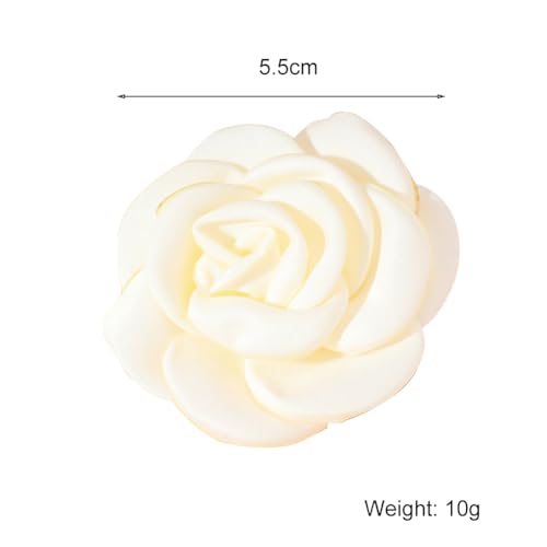 Image of Handmade Camellia Flower Boutonniere Stick Brooch for Women Bohemia Fabric Floral Lapel Pin Stylish Vintage Pin Corsage for Women Jewelry Gifts