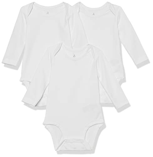 Image of Amazon Essentials Unisex Babies' Cotton Stretch Jersey Long Sleeve Bodysuit (Previously Amazon Aware), Pack of 3