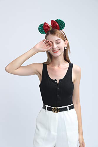 Image of FANYITY Mouse Ears, Sequin Mouse Ears Headband for Boys Girls Women Halloween Birthday Party