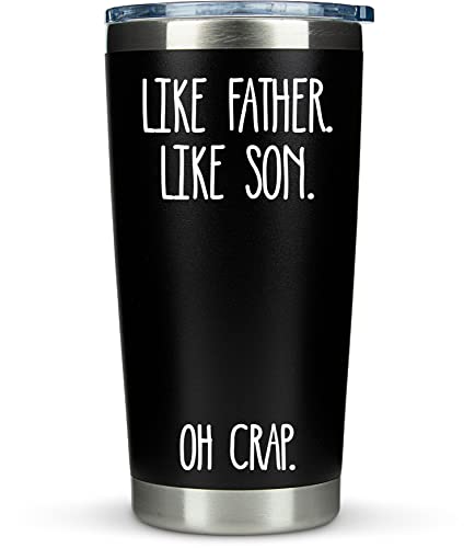 KLUBI Father's Day Gifts from Son - Like Father Like Son Oh Crap Dad Birthday Gifts Funny 20 Ounce...