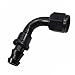 Upgr8 Universal Aluminum Oil / Fuel / Water / Fluid / Air Line Hose End Fitting (-8AN Push On Lock, 90 Degree Black)