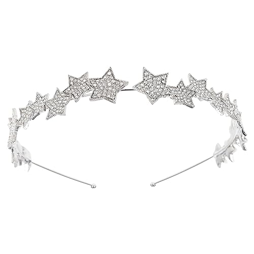 OSOLADY �X�^�[�u���C�_���N���E�� �w�A�^�C hair band hat �V���o�[�̂��Ԃ� �����̂��߂̃��C���X�g�[���̃w�b�h�o���h �w�b�h�h���X �E�F�f�B���O�N���E�� ���� Silver