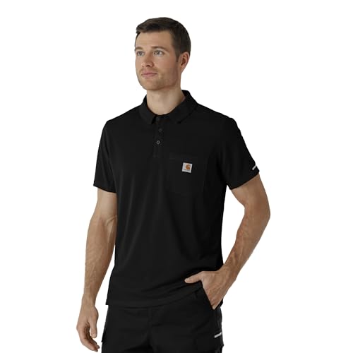 Carhartt Cross-Flex Scrubs for Men, Chest Pocket V-Neck Scrub Tops Black - image 3