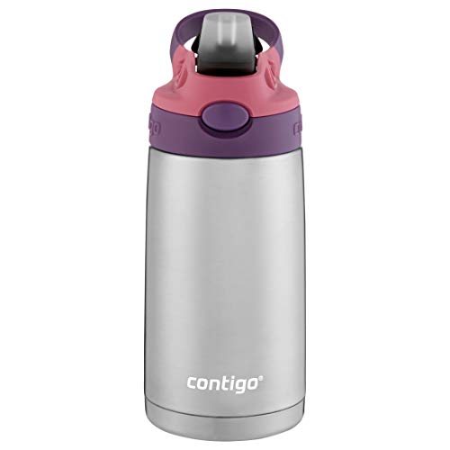 Contigo Garrafa de água infantil de aço inoxidável com canudo automático redesenhado, 368 g, berinje