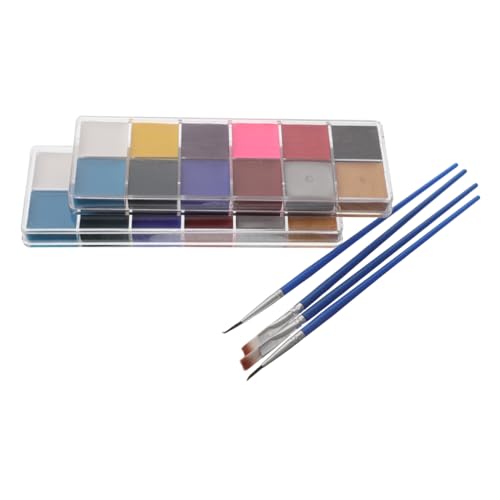 Veemoon Body Paint Colors Water-based Makeup Palette for Face and Body Portable Travel Kit for Halloween Party Boys and Girls Face Painting Supplies